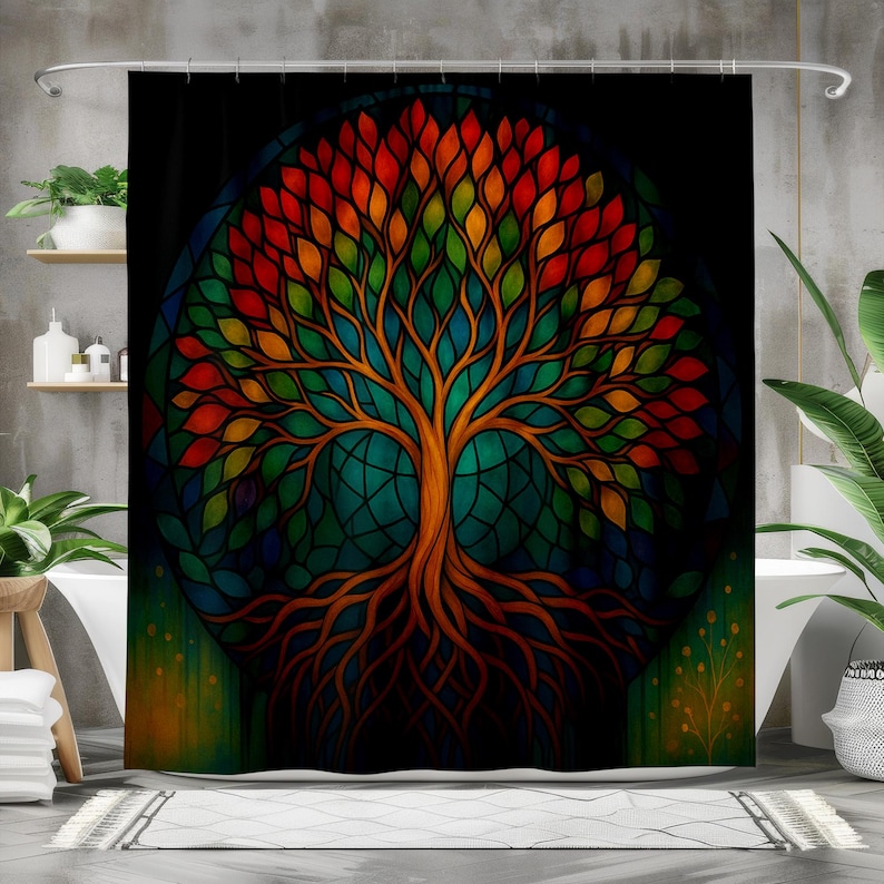 Home Bathroom Design Ideas - Bohemian Tree of Life Shower Curtain,