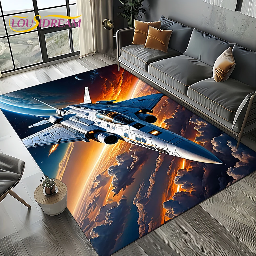 Jet Home Bathroom Mats - 3D Space Spitfire Aircraft Air Force