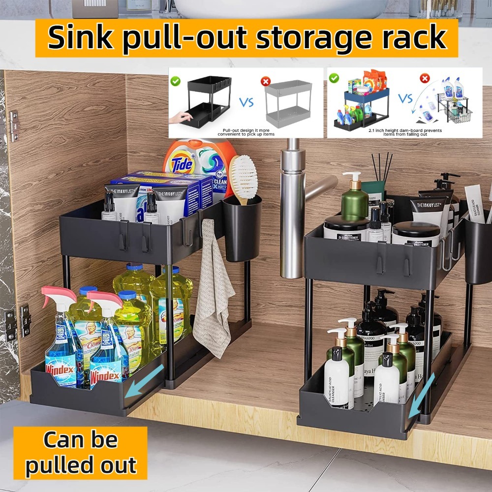 Home Depot Bathroom Sink - 2-Tier Pull Out Under Sink Organizer,