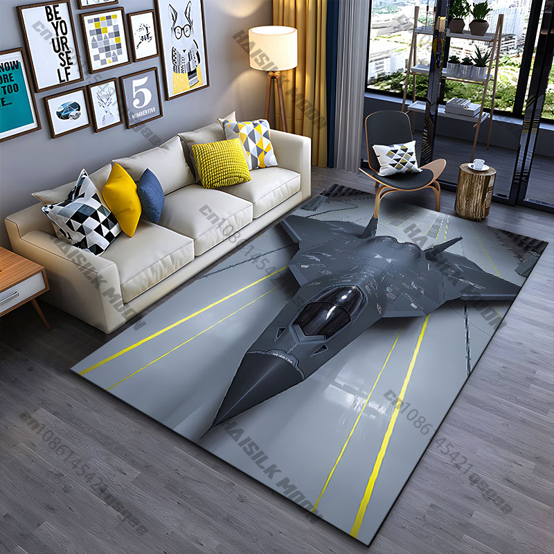 Jet Home Bathroom Mats - Advanced stealth fighter jet carpet Yoga