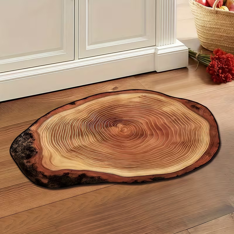 Jet Home Bathroom Mats - 1pc Exquisite Simulated Wood Texture Bathroom
