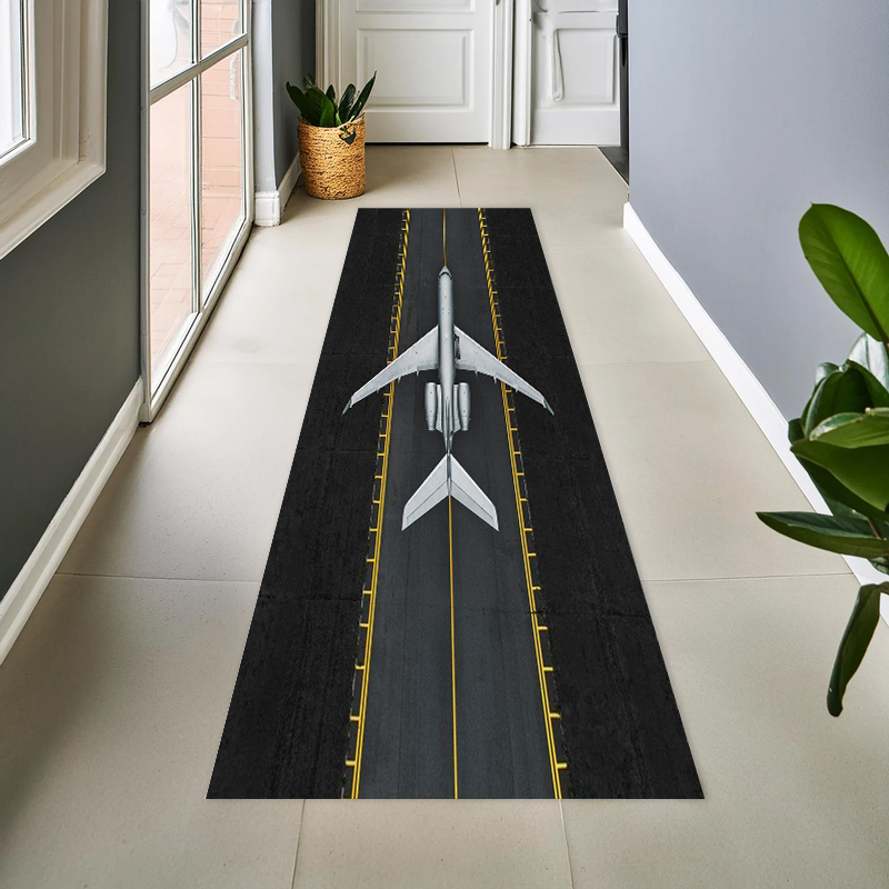 Jet Home Bathroom Mats - Airport Runway Jet Airplane Aviation Themed