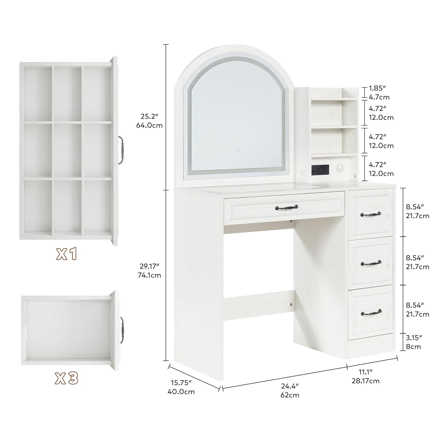 Modern Vanity Desk with Lighte - огляд і ціна Home Outlet Bathroom Mirrors