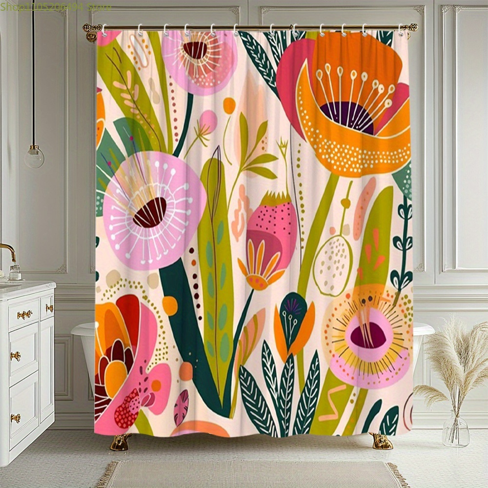 Vibrant Floral Pattern Shower  - огляд і ціна Home Bathroom Design Ideas