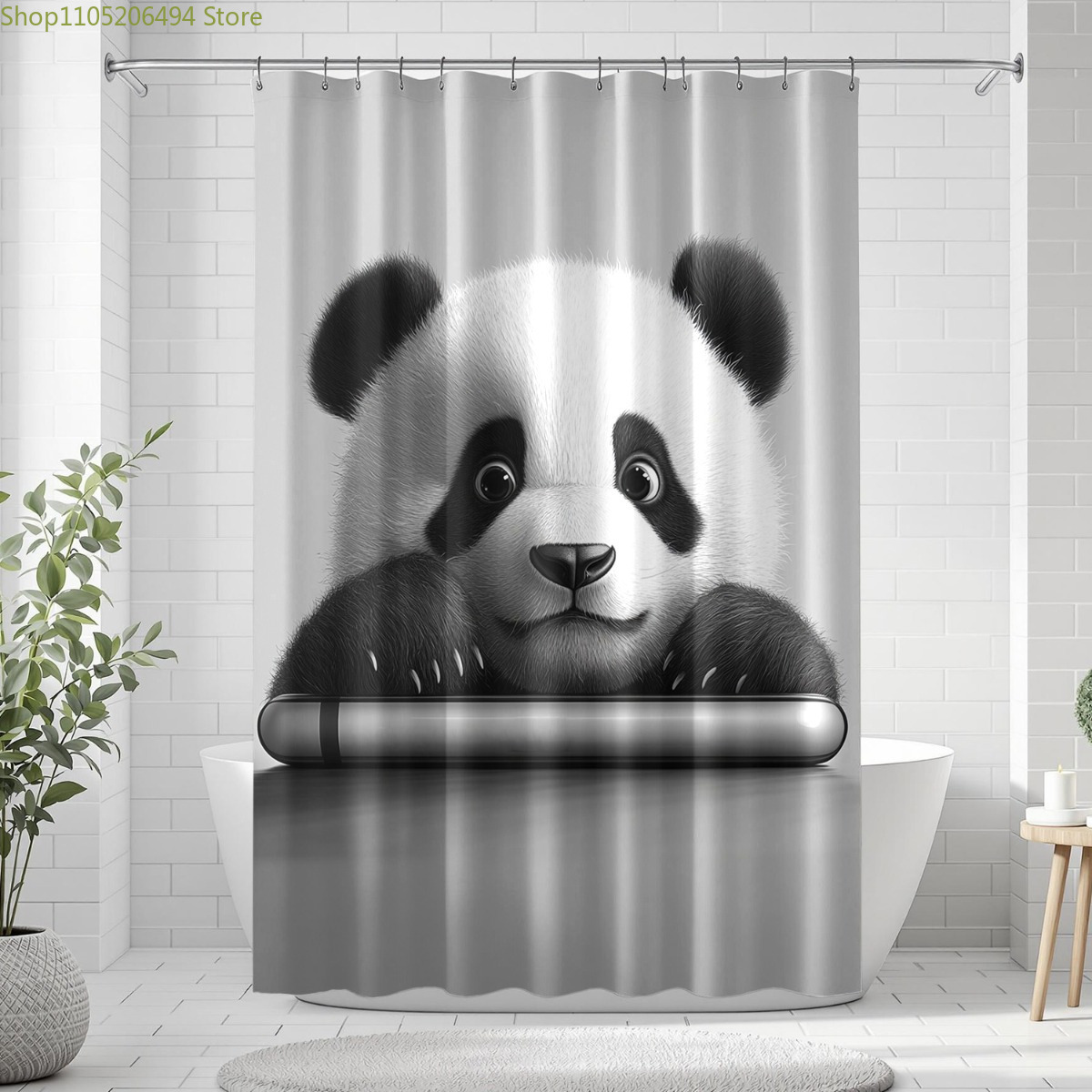 Cute Panda Bear Shower Curtain - огляд і ціна Home Bathroom Design Ideas