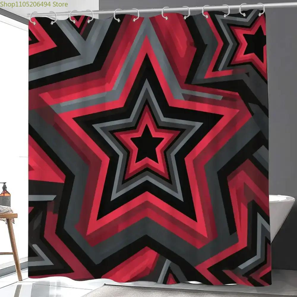 Bold Red Star Pattern Shower C - огляд і ціна Home Bathroom Design Ideas