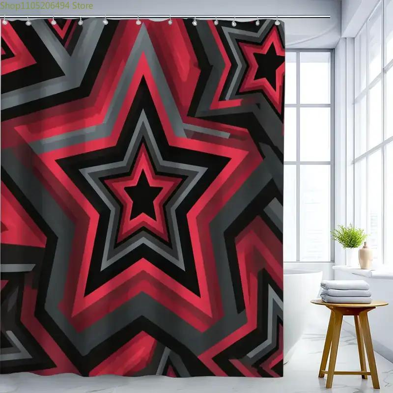 Bold Red Star Pattern Shower C - огляд і ціна Home Bathroom Design Ideas