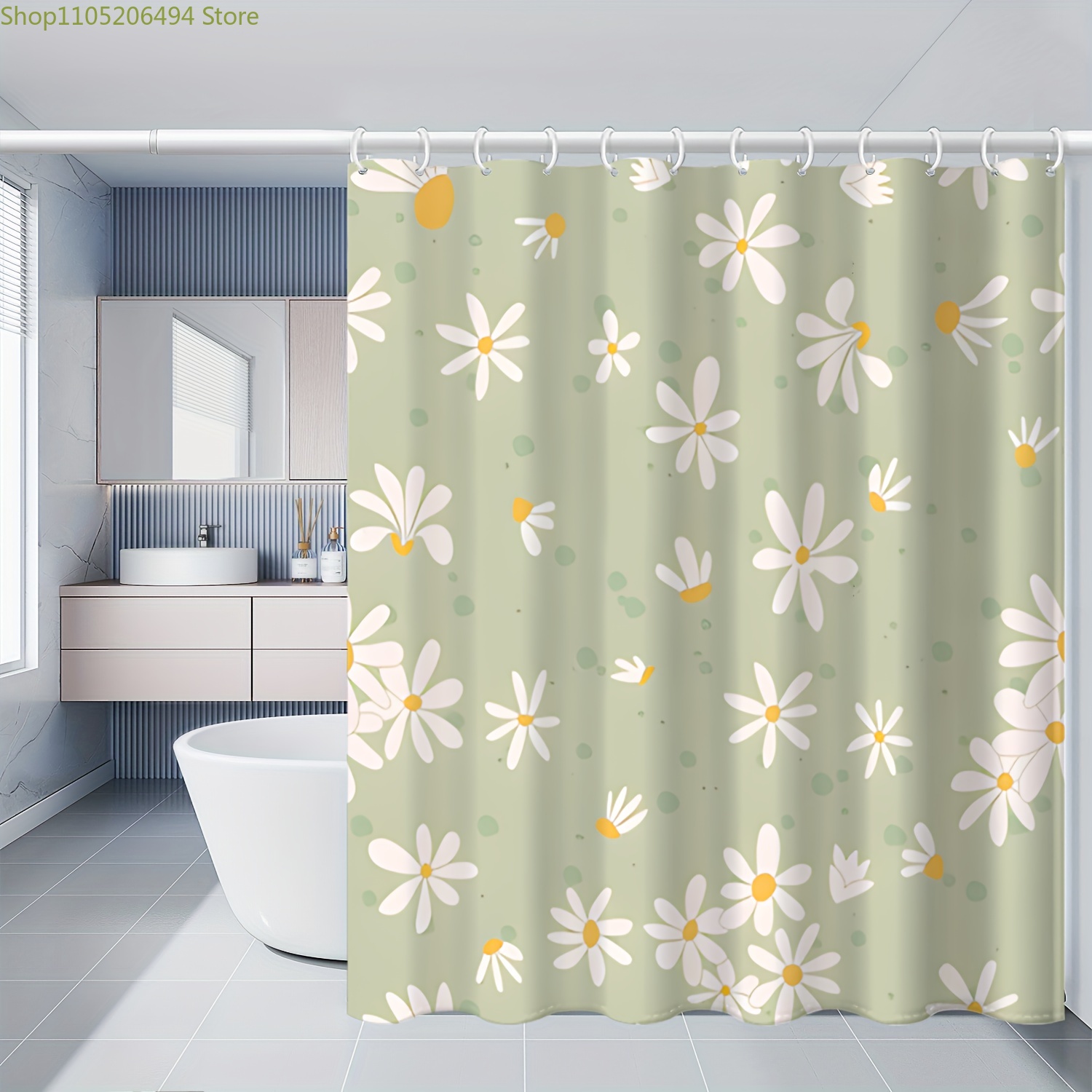 Cute Daisy Flower Shower Curta - огляд і ціна Home Bathroom Design Ideas