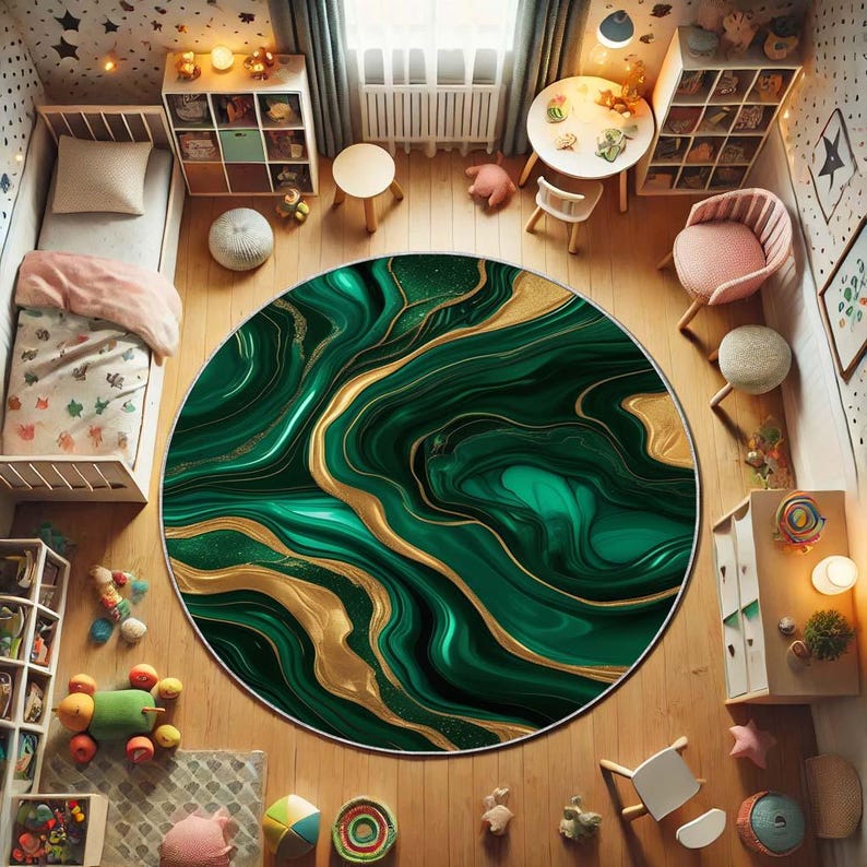 Emerald Moss Round Rug, Nature - огляд і ціна Home Bathroom Design Ideas