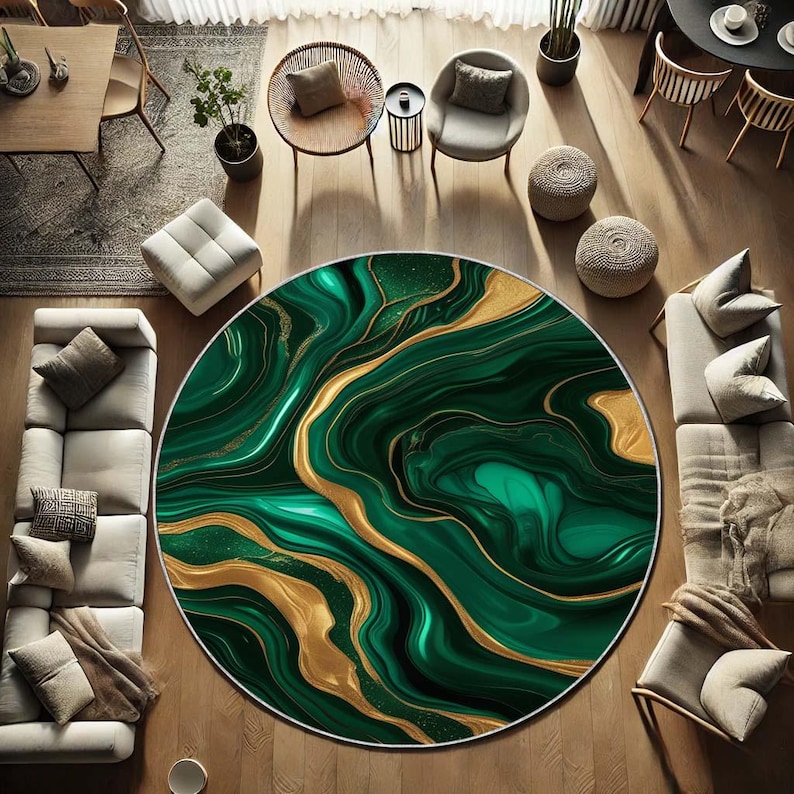 Emerald Moss Round Rug, Nature - огляд і ціна Home Bathroom Design Ideas