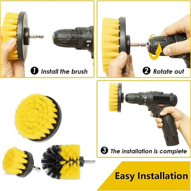 3 pcs/set drill brush set powe - огляд і ціна Home Bathroom Cleaner