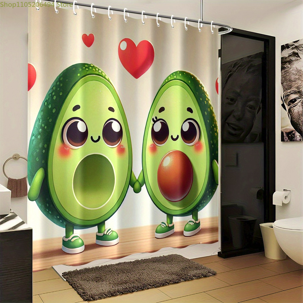 Cute Avocado Couple Shower Cur - огляд і ціна Home Bathroom Design Ideas