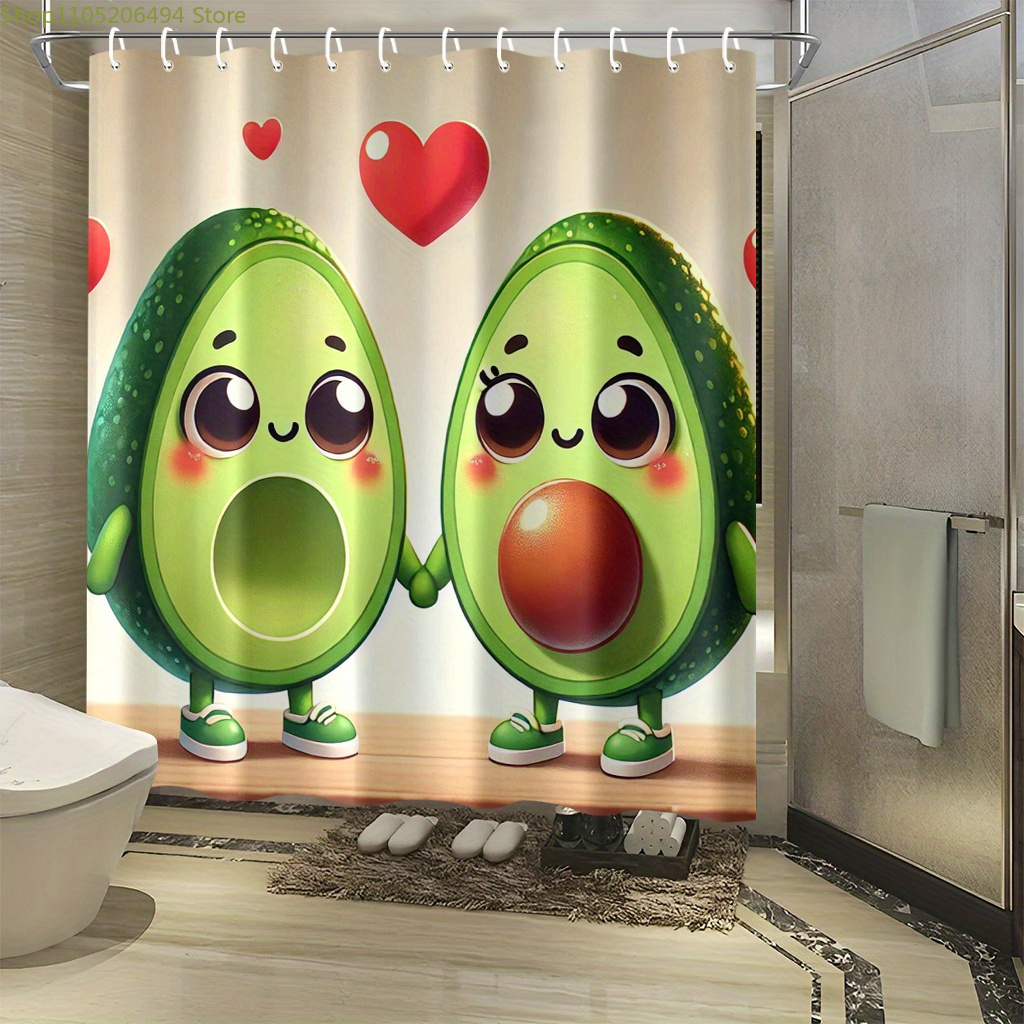 Cute Avocado Couple Shower Cur - огляд і ціна Home Bathroom Design Ideas