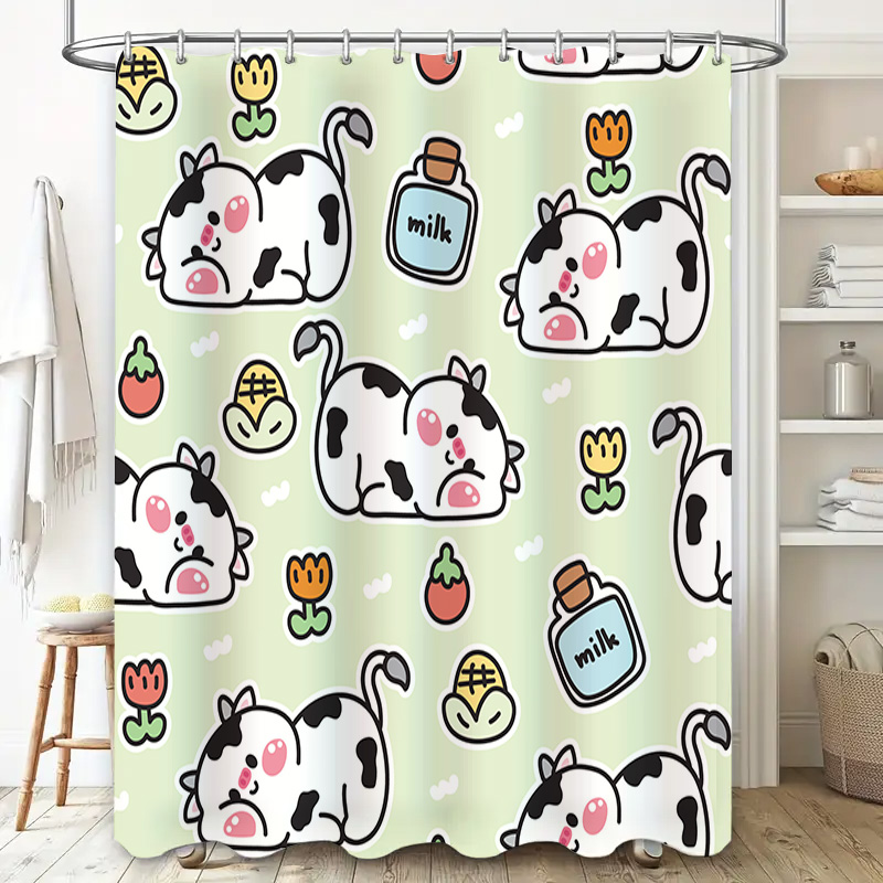 Adorable Cow Print Shower Curt - огляд і ціна Home Bathroom Design Ideas