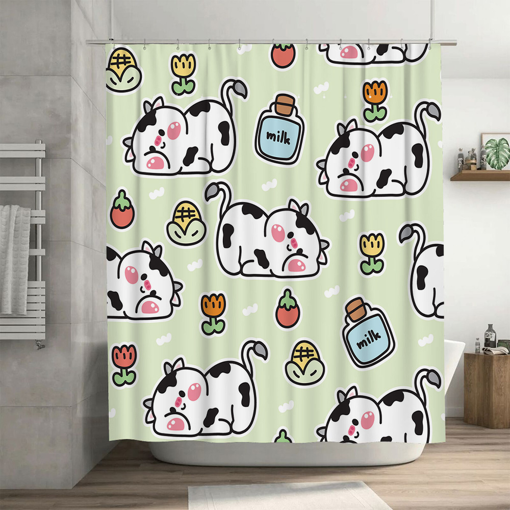 Adorable Cow Print Shower Curt - огляд і ціна Home Bathroom Design Ideas
