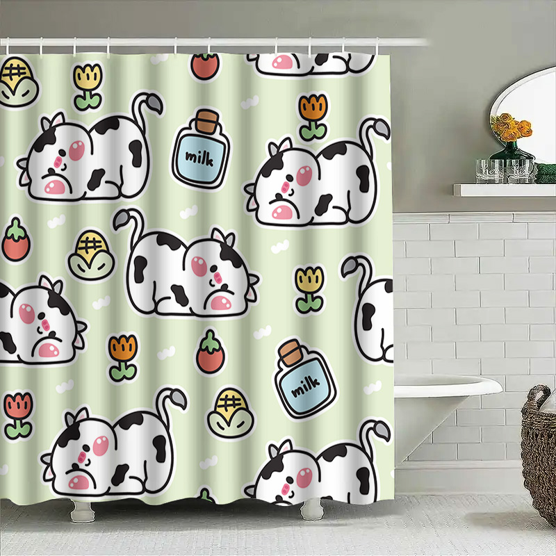 Adorable Cow Print Shower Curt - огляд і ціна Home Bathroom Design Ideas