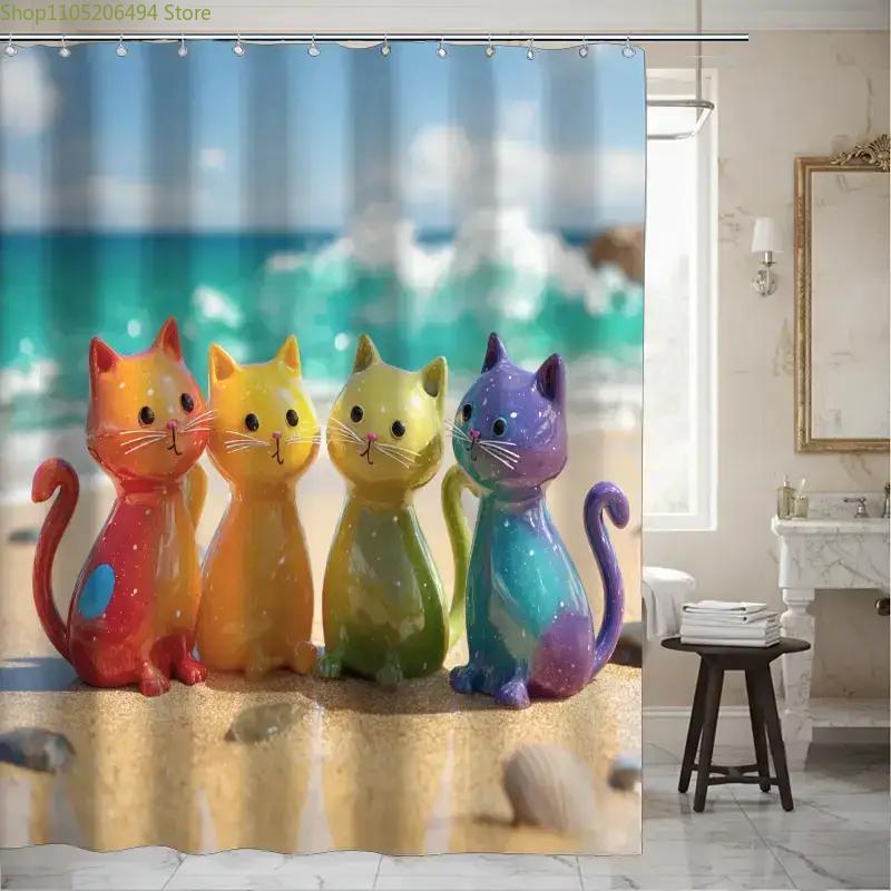 Colorful Rainbow Cats Shower C - огляд і ціна Home Bathroom Design Ideas
