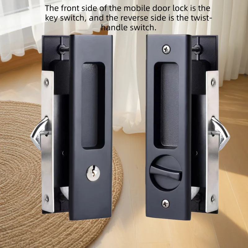 Heavy-Duty Black Sliding Door  - огляд і ціна Home Bathroom Lock