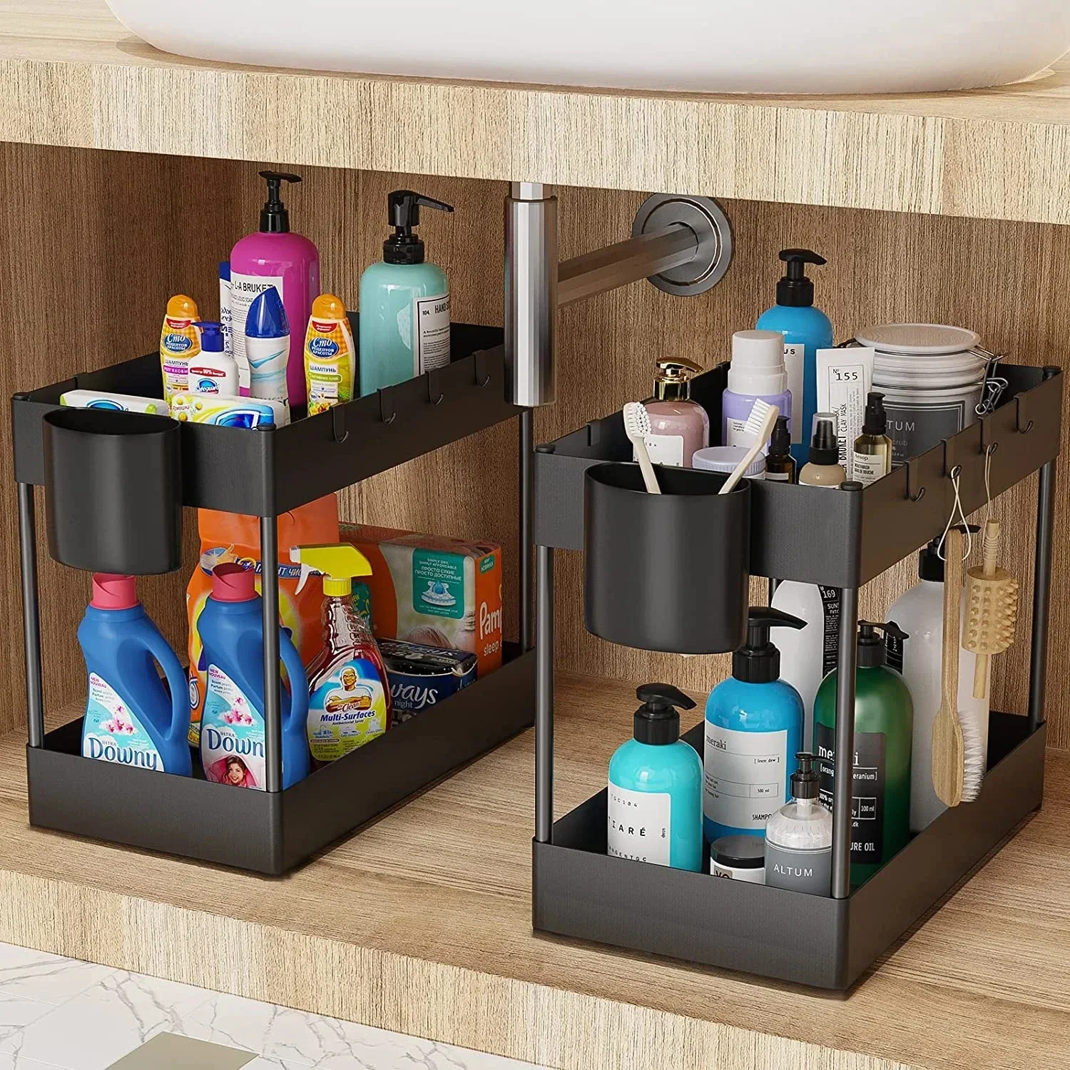 2 Tier Under Sink Sliding Stor - огляд і ціна Home Depot Bathroom Sink