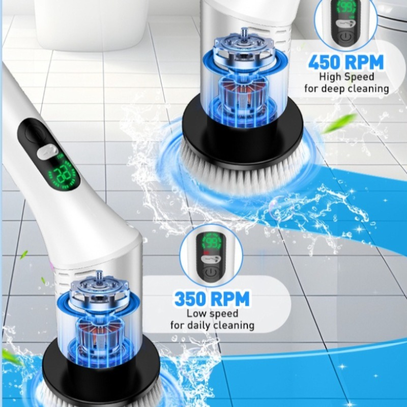 Electric Spin Scrubber 9 in 1  - огляд і ціна Home Bathroom Cleaner