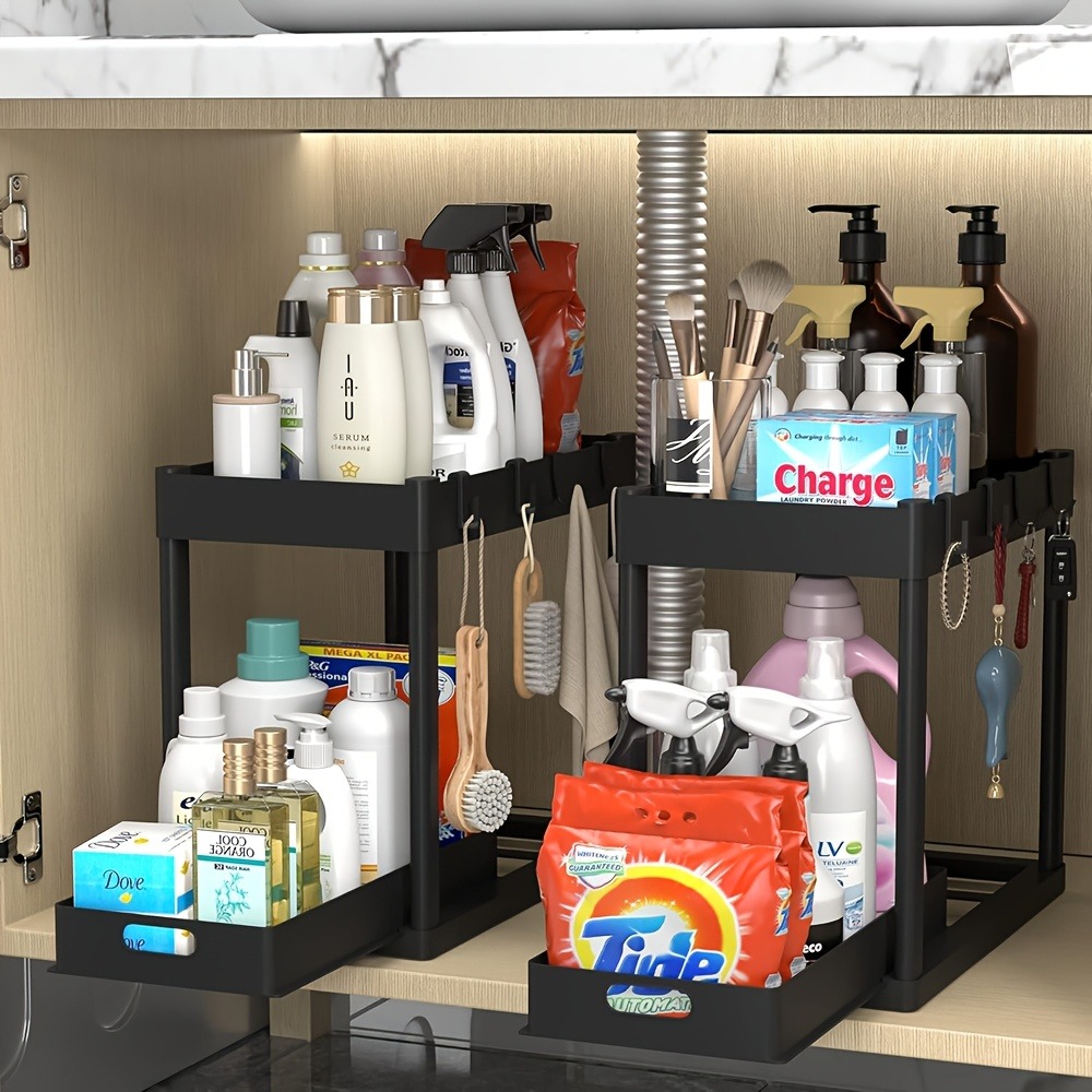 2-Tier Sliding Under Sink Orga - огляд і ціна Home Depot Bathroom Sink