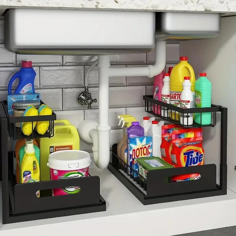 2 Tier Under Sink Organizer Pu - огляд і ціна Home Depot Bathroom Sink